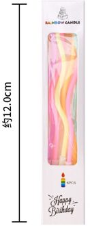 Cakelove 6 Stuks Set Goud Kaars Gelukkige Verjaardag Party Benodigdheden Bruiloft Taart Gebogen Kaars Veiligheid Vlam Dessert Cake Topper Decora veelkleurig 1