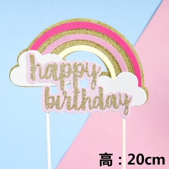 Cakelove Gelukkige Verjaardag Cake Topper Leuke Rainbow Star Zon Cloud Gelukkige Verjaardag Cake Topper Vlag Party Dessert Decoratie Vlaggen regenboog 3