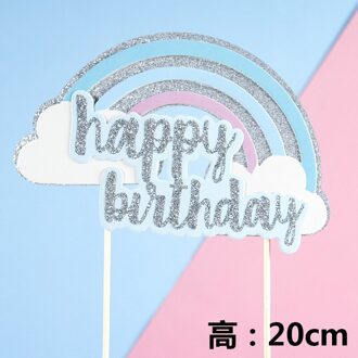Cakelove Gelukkige Verjaardag Cake Topper Leuke Rainbow Star Zon Cloud Gelukkige Verjaardag Cake Topper Vlag Party Dessert Decoratie Vlaggen regenboog 8