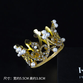 Cakesmile Koninklijke Stijl Platina Banner Vlag Gouden Bal Ster Gelukkige Verjaardag Cake Topper Liefde Kroon Decoraties Feestartikelen kroon goud