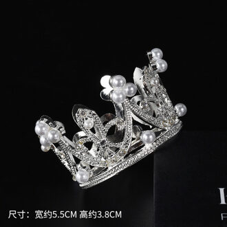 Cakesmile Koninklijke Stijl Platina Banner Vlag Gouden Bal Ster Gelukkige Verjaardag Cake Topper Liefde Kroon Decoraties Feestartikelen kroon zilver