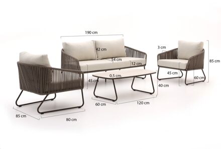 Calera stoel-bank loungeset 4-delig - Laagste prijsgarantie! Taupe