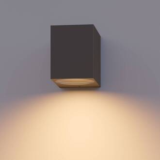 Calex buitenwandlamp GU10, downlight, hoogte 8 cm, antraciet antracietgrijs