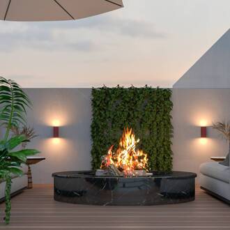 Calex buitenwandlamp GU10, omhoog/omlaag, hoogte 15 cm, roestbruin