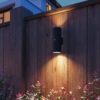 Calex buitenwandlamp Pavia GU10, up/down, zwart, sensor