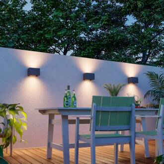 Calex buitenwandlamp Rechthoek Up hoogte 10cm antraciet antracietgrijs