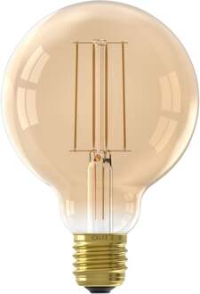 Calex Filament LED Lamp - E27 - Globe 9.5cm - Vintage Lichtbron - Goud - Warm Wit Licht - Dimbaar - 4.5W Goudkleurig