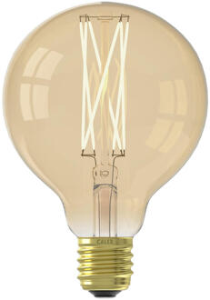 Calex Filament LED Lamp - E27 - Globe 9.5cm - Vintage Lichtbron - Goud - Warm Wit Licht - Dimbaar - 4.5W Goudkleurig