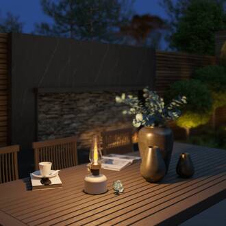 Calex LED tafellamp op batterijen Lavinio, zandkleurig, dimbaar zandkleurig, transparant