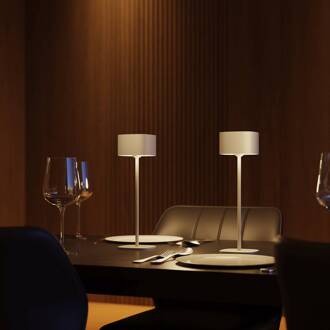 Calex LED tafellamp op batterijen Serino, zand, aluminium, 2.700 K