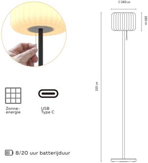 Calex LED vloerlamp, IP44, trekschakelaar wit, zwart