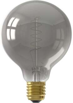 Calex Leen Bakker - Calex LED Globe - G95 - Titaniumkleur - E27 - 4W - 136LM - Dimbaar - Glas - Grijs - H14 Cm