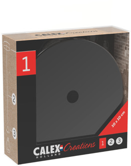 Calex | Metalen plafondplaat | Ø100mm | 1 gat | Glanzend Parel Zwart