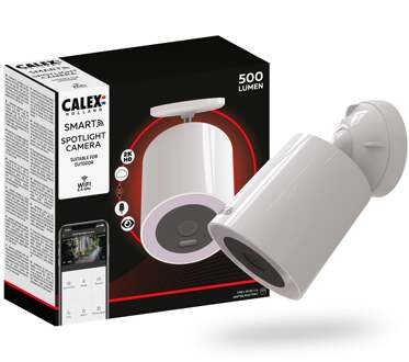 Calex Outdoor Spotlight Camera - 2K Beveiligingscamera met Nachtzicht - Bewaking voor Buiten Wit