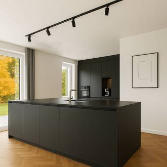 Calex railset, 4 GU10-spots, zwart, lengte 2 m, metaal