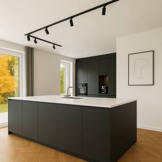 Calex railset, 6 GU10-spots, zwart, lengte 3 m, metaal