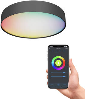 Calex Slimme Plafondlamp 40cm - RGB en Warm Wit - Zwart