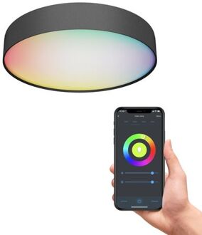 Calex Slimme Plafondlamp 40cm - RGB en Warm Wit - Zwart