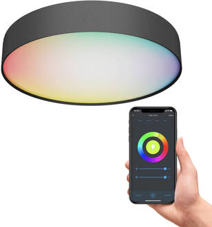 Calex Slimme Plafondlamp - Smart Plafonnière 30cm - RGB en Warm Wit - Zwart