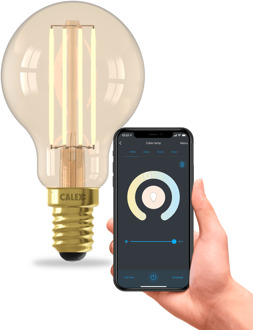Calex | Smart | E14 fitting | Kogel | P45 | Goud | 4.9W | Bediening app