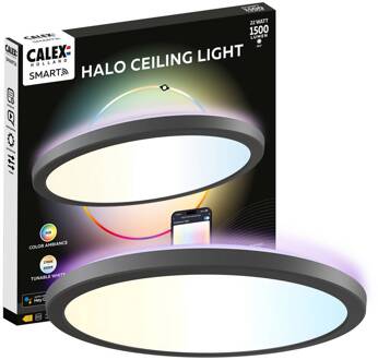 Calex Smart LED plafondlamp HALO Ø 30 cm zwart IP54 RGB CCT