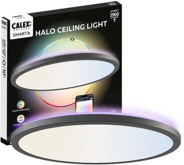 Calex Smart LED plafondlamp HALO Ø 40 cm zwart IP54 RGB CCT