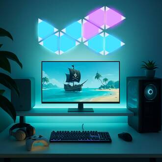 Calex Smart LED wandlamp TRIANGLES, 9-delig, RGBW, dimbaar wit