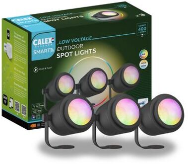 Calex Smart Outdoor 24v - Slimme Grondspots - Set 3 - RGB en Warm Wit Zwart