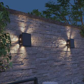 Calex Solar LED buiten wandlamp Altamura, indirect, zwart