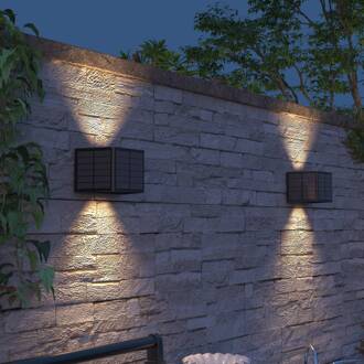 Calex Solar LED buiten wandlamp Caserta, up/down, zwart