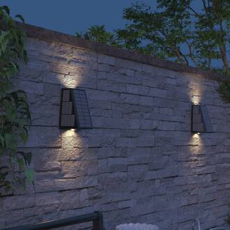 Calex Solar LED buiten wandlamp Matera, up/down, zwart