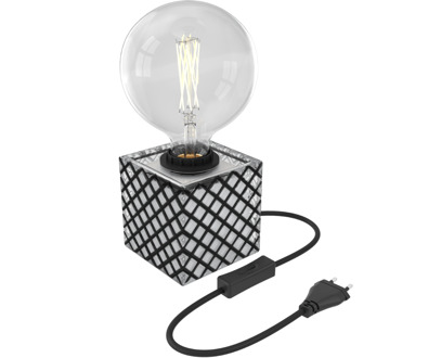 Calex | Tafelarmatuur | Glas | Zwart-Wit | E27 fitting