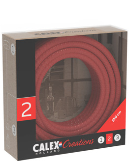 Calex Textielsnoer 2C rood 1.5 meter