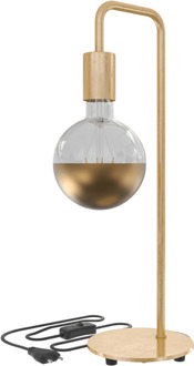 Calex | U-Line Tafellamp | Goud | E27 fitting | Met aan/uit schakelaar | Max. 1x60W | H53cm | 150cm kabel