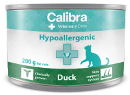 Calibra Veterinary Diets Hypoallergenic eend natvoer kat 12 x 200 g