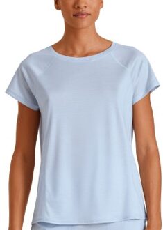 Calida DSW Cooling Short Sleeve Sleep Shirt * Actie * Blauw - XX-Small,X-Small,Small,Medium,Large