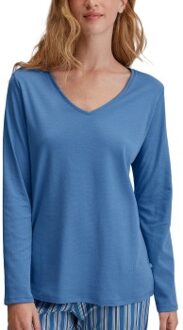 Calida Favourites Journey Long Sleeve V-neck Shirt * Actie * Blauw - X-Small,Small,Medium,Large,X-Large