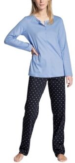 Calida Night Lovers Buttoned Pyjama Blauw - X-Small,Small,Medium,Large,X-Large