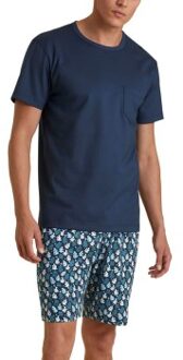 Calida Relax Imprint O Neck Short Pyjama Versch.kleure/Patroon,Blauw - Medium,Large,X-Large