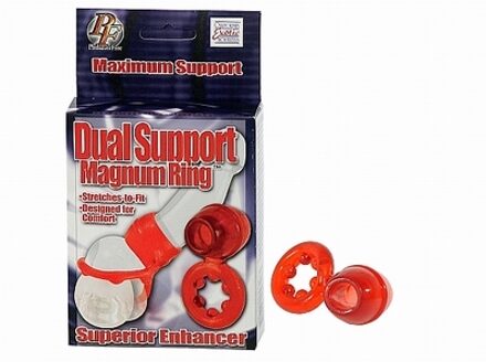 California Exotic Novelties Dual Support Magnum - Cockring - Rood - Ø 40 mm