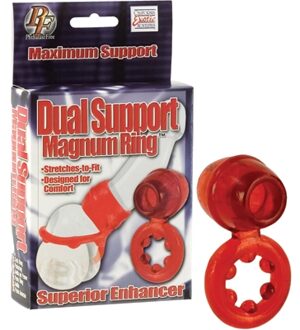 California Exotic Novelties Dual Support Magnum - Cockring - Rood - Ø 40 mm