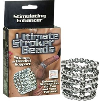 California Exotic Novelties Utlimate Stroker Beads - Penissleeve - Zilver - Ø 40 mm