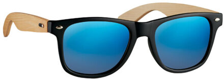 Californië touch bamboe zonnebril - maat One size Blauw