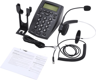 Call Center Vaste Telefoon Met Headset Ruisonderdrukkende Microfoon, Caller Id Ontvanger Speakerphone Home Office Vaste Telefoon