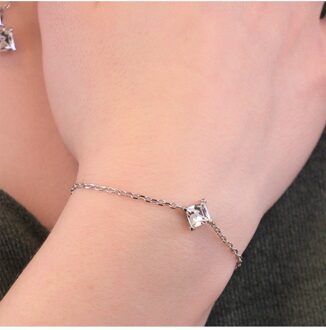 Calle armband - Oostenrijks kristal Wit Zilver