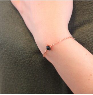 Calle armband - Oostenrijks kristal Zwart en roségoud