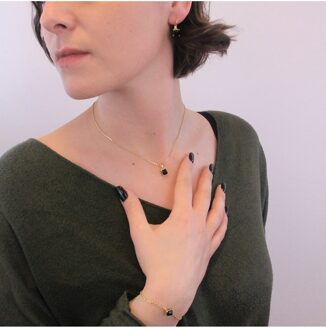 Calle armband - Oostenrijks kristal Zwart/goud