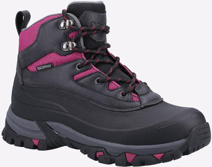 Calmsden Rubberen Dames Wandelschoenen Grijs/Besrood Zwart - EU 39/ UK 6