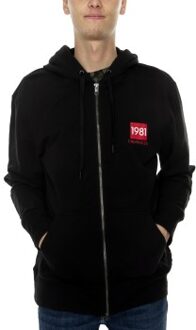 Calvin Klein 1981 Bold Full Zip Hoodie Zwart - Large