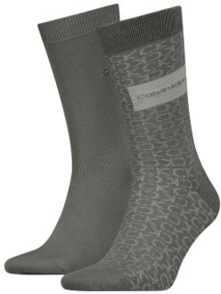 Calvin Klein 2 stuks Badge Men Sock * Actie * Zwart,Grijs - One Size